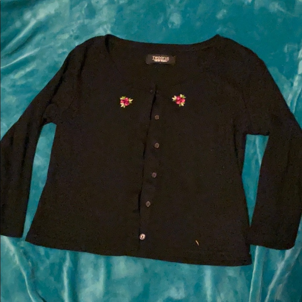 Black button up sweater